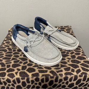 Hey Dude Wally Funk Tie Dye Slip On Casual Shoes Navy Blue Comfort Mens 11